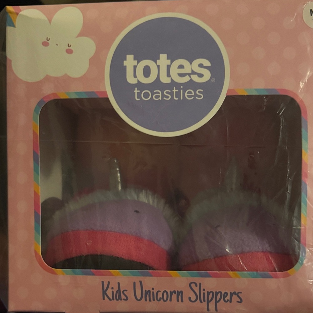 Totes Toasties Kids Unicorn Slippers - Picture 1 of 3